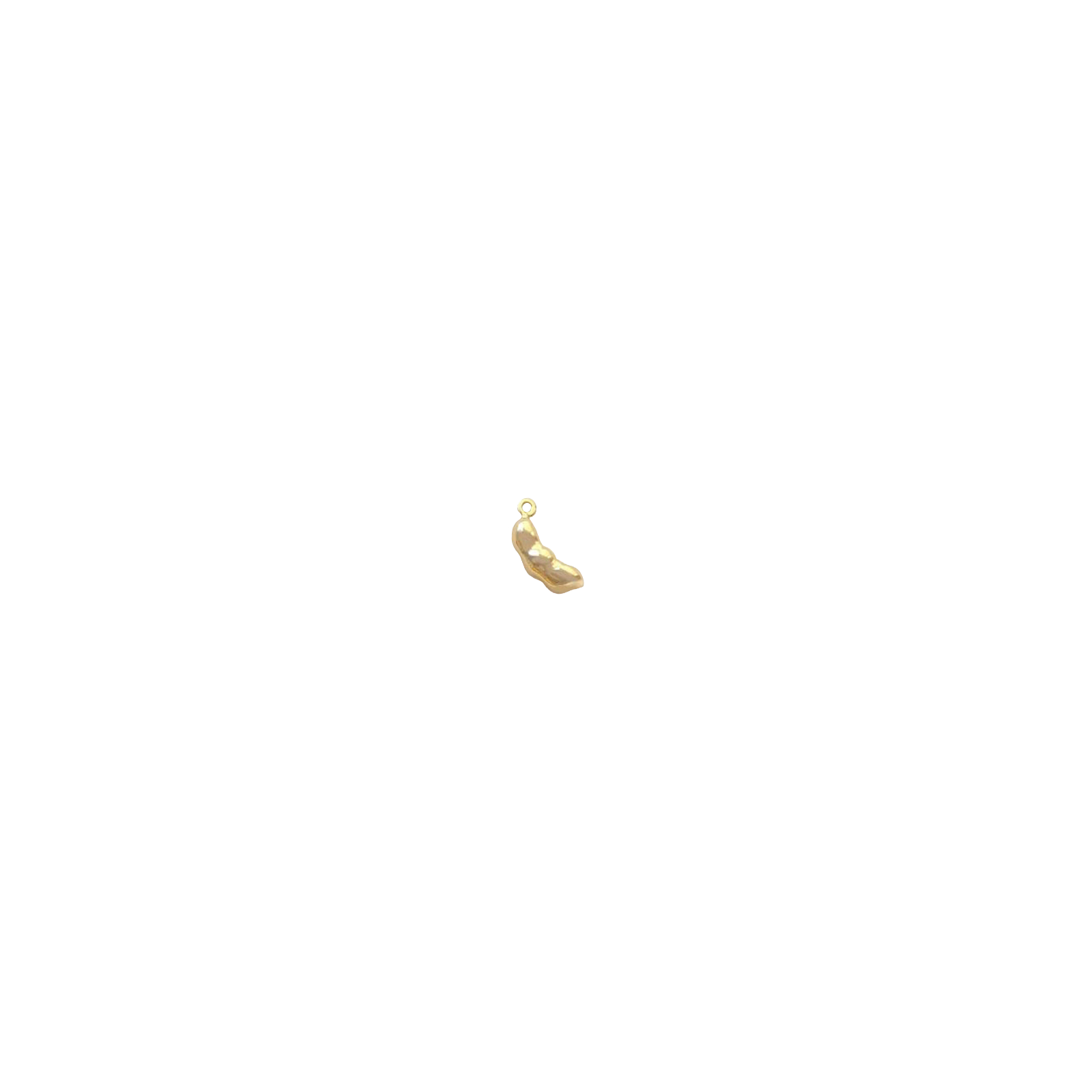 Tiny Gold Pea Pod Charm