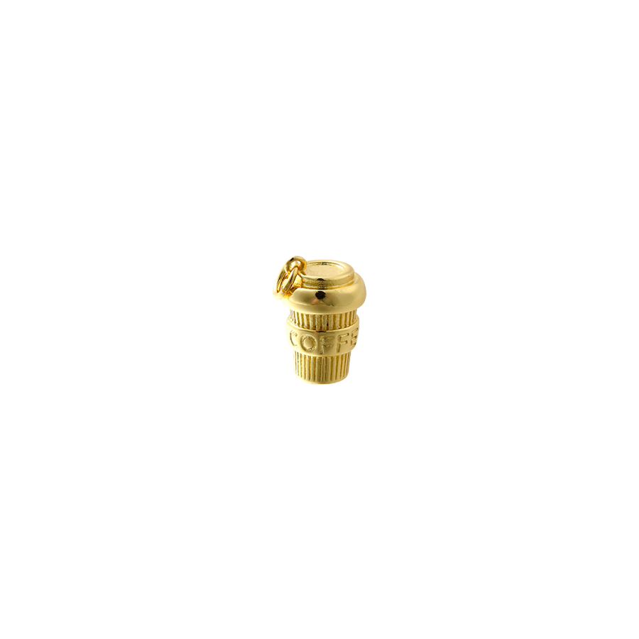 Small Gold Coffee Cup Charm