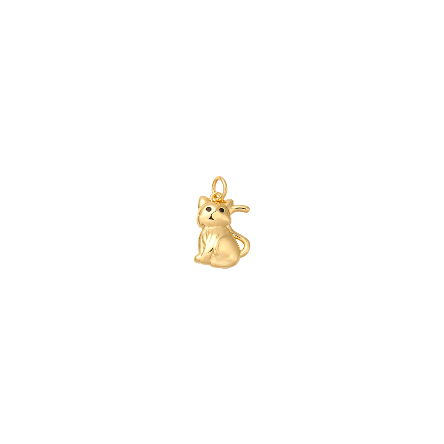 Small Gold Cat Charm