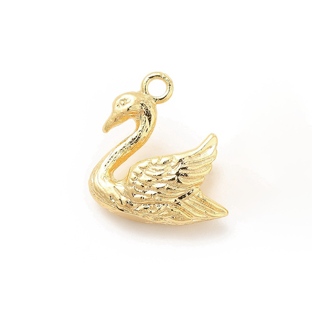 Small Gold Swan Charm