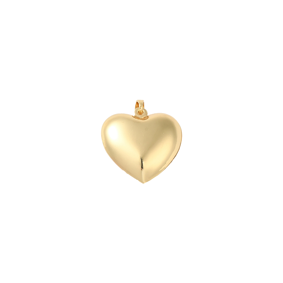 Medium Puffy Gold Heart Charm