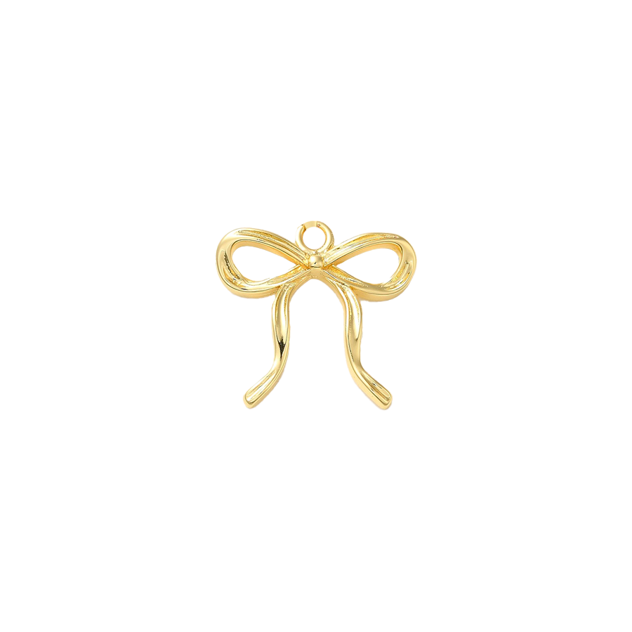 Medium Thin Gold Bow Charm