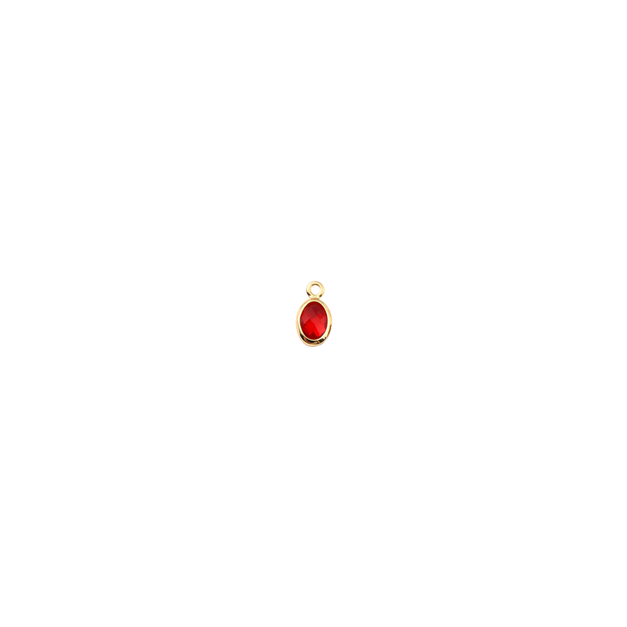 Tiny Red Oval Gem Charm
