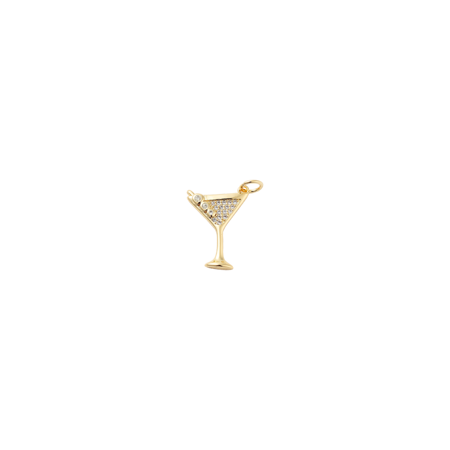 Medium Gold Sparkle Martini Charm