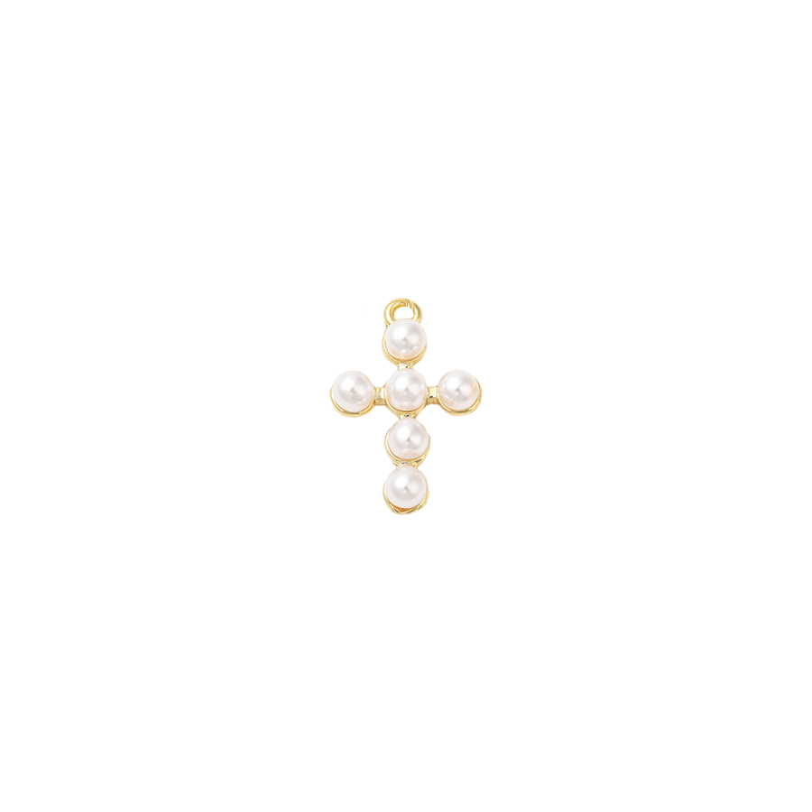 Medium Faux Pearl Cross