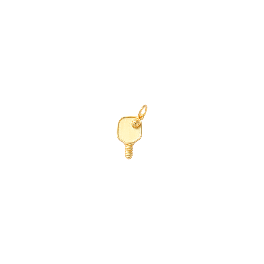 Small Gold Pickleball Paddle Charm