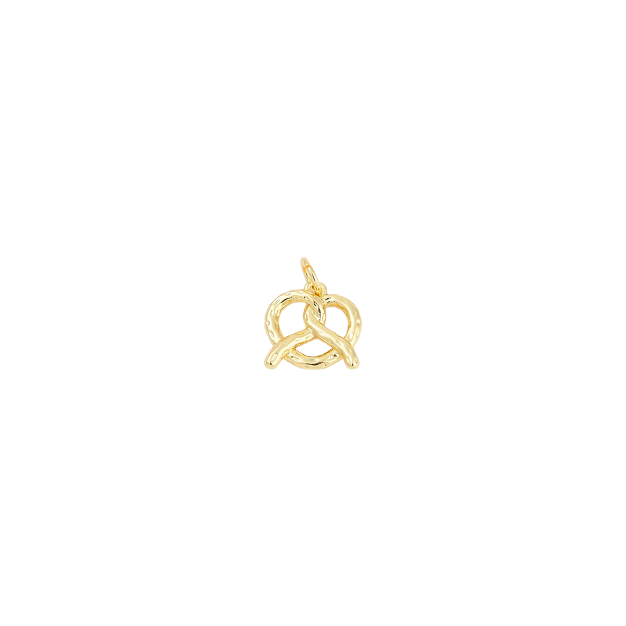 Tiny Gold Pretzel Charm