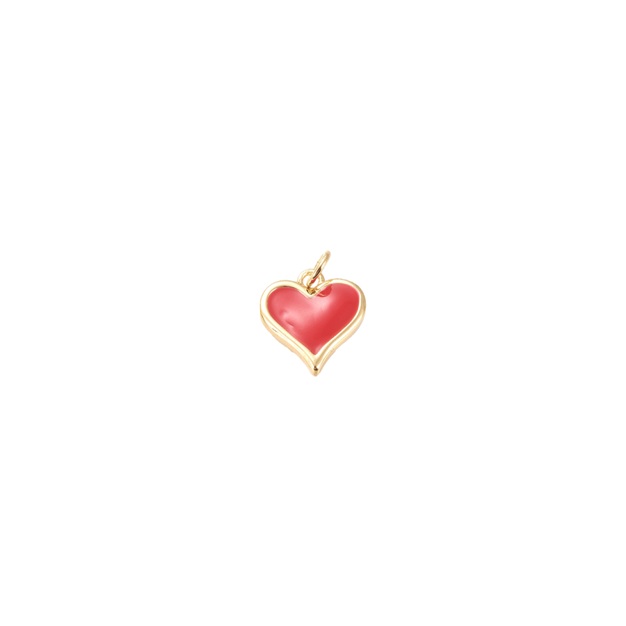 Small Gold and Red Heart