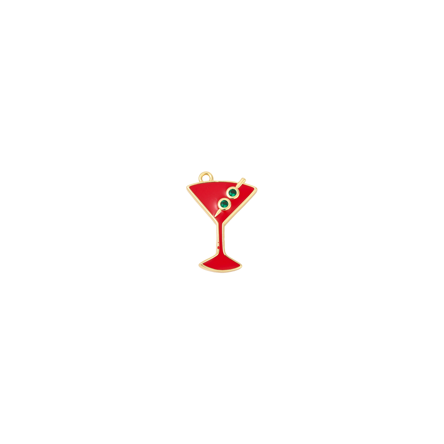 Large Red Enamel Martini Charm