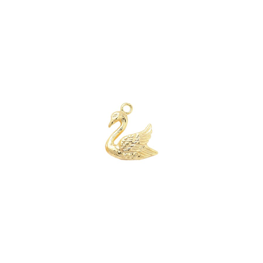 Small Gold Swan Charm