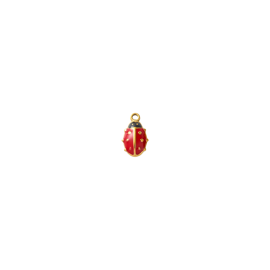 Tiny Gold and Red Ladybug Charm