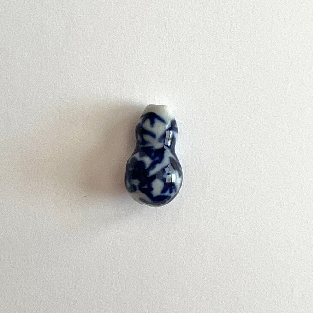 Medium Blue and White Curvy Bead Charm