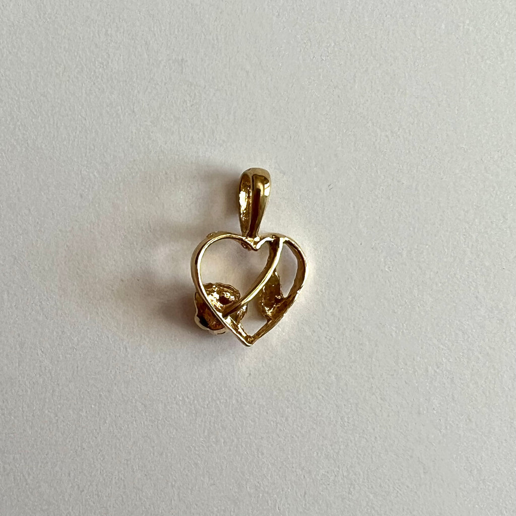 Small Rose Heart Charm