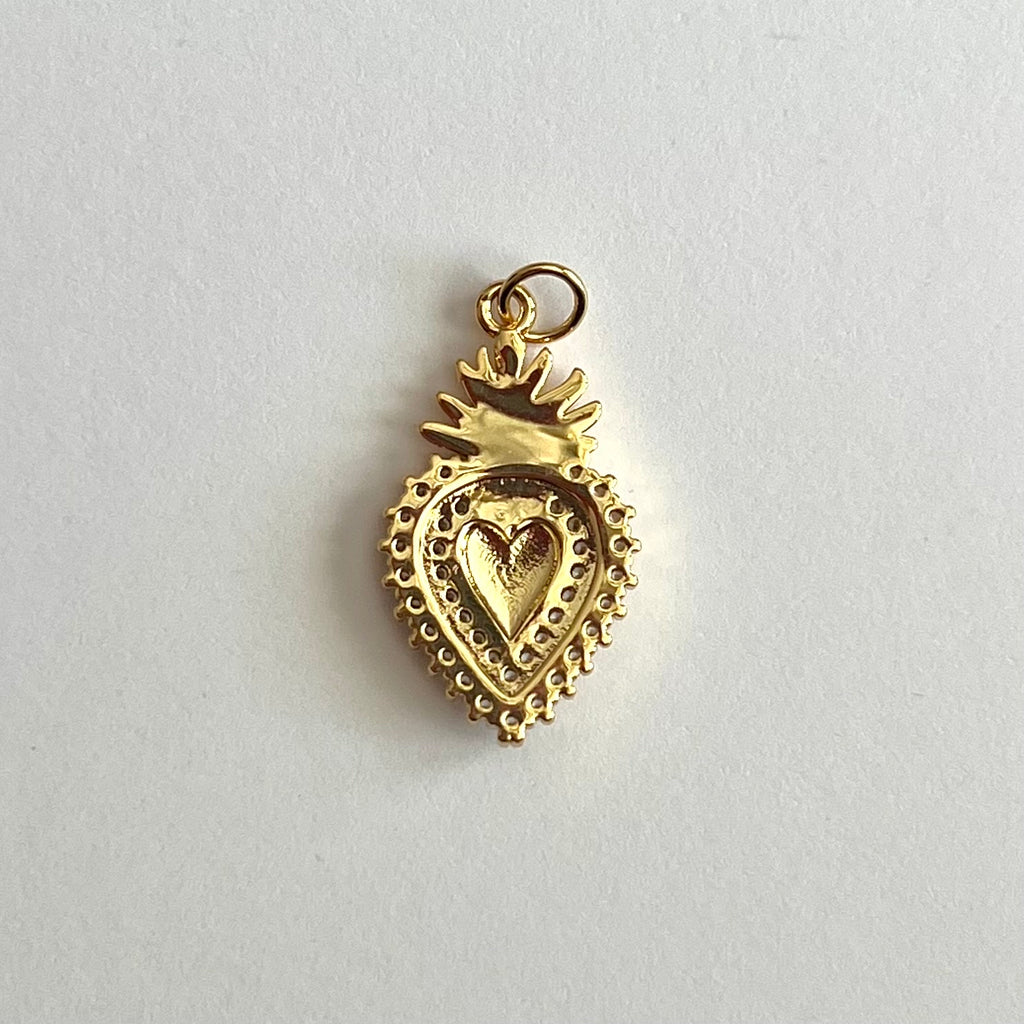 Medium Gemstone Sacred Heart Charm