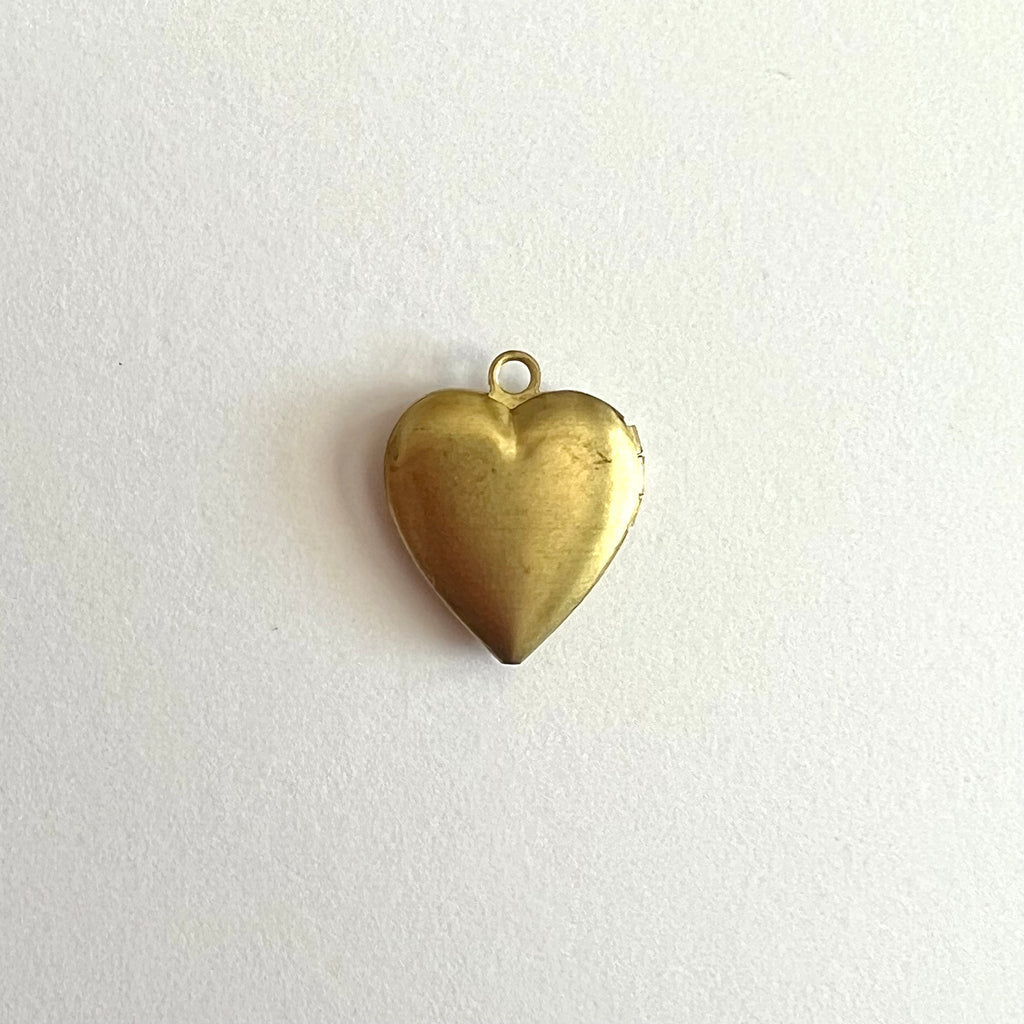 Medium Brass Heart Locket Charm