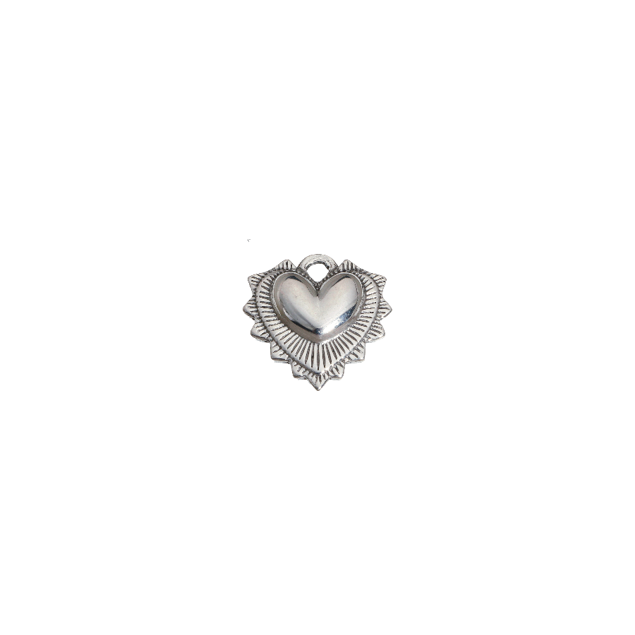 Medium Silver Burst Heart