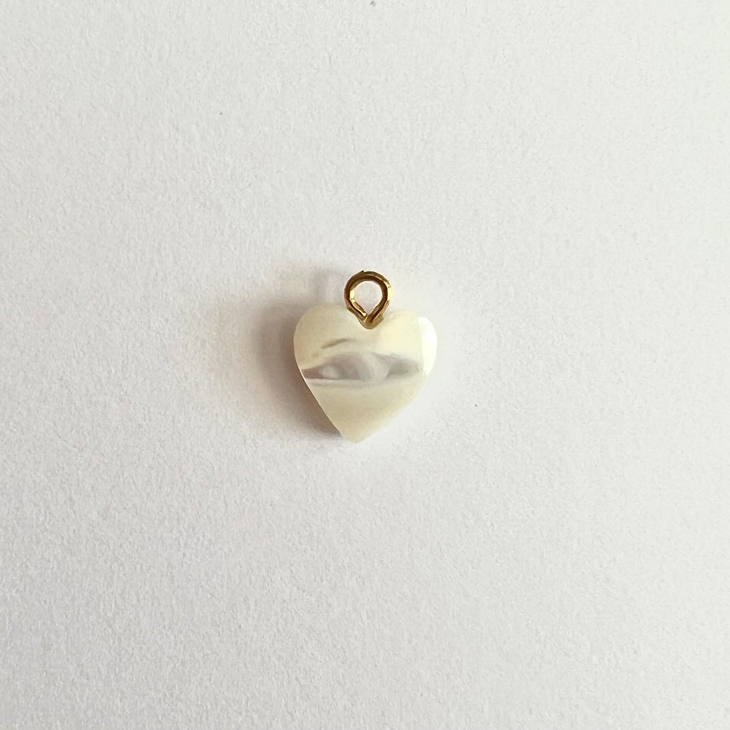 Tiny Mother of Pearl Heart Charm