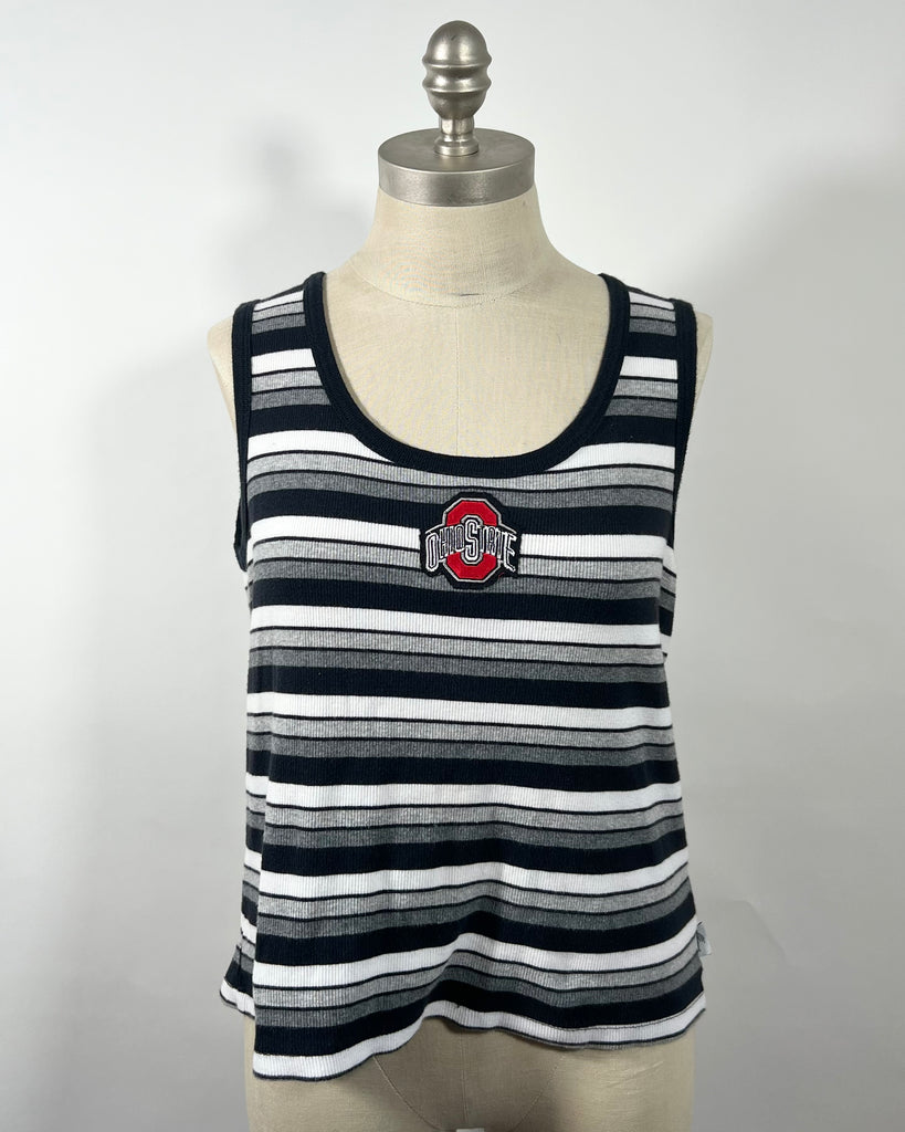 Upcycled Ohio State Striped Tank