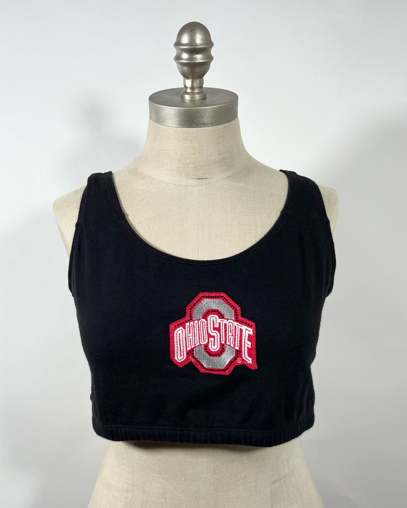 Upcycled Ohio State Black Tiny Top (wide straps)