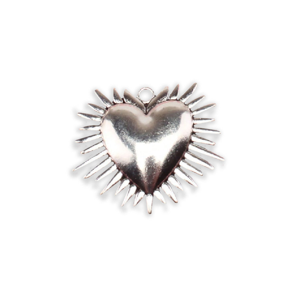 Large Silver Heart Charm