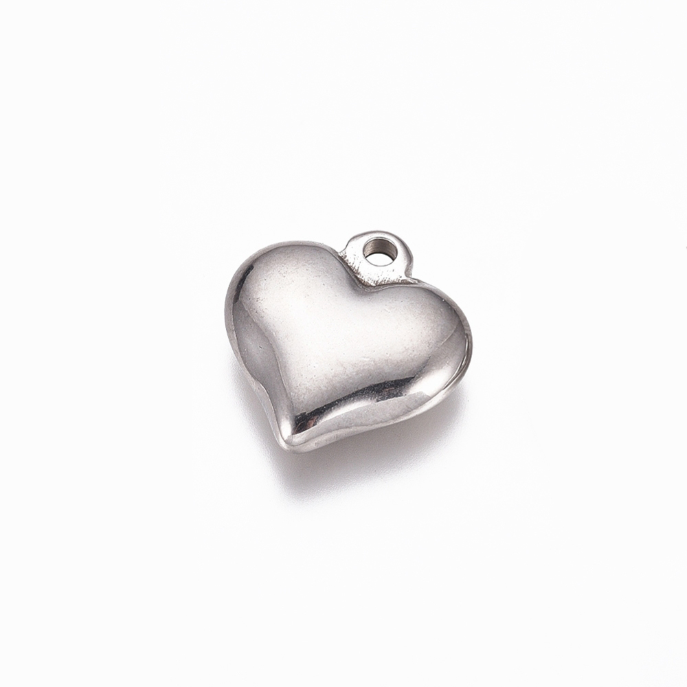 Small Silver Puffed Heart Pendant