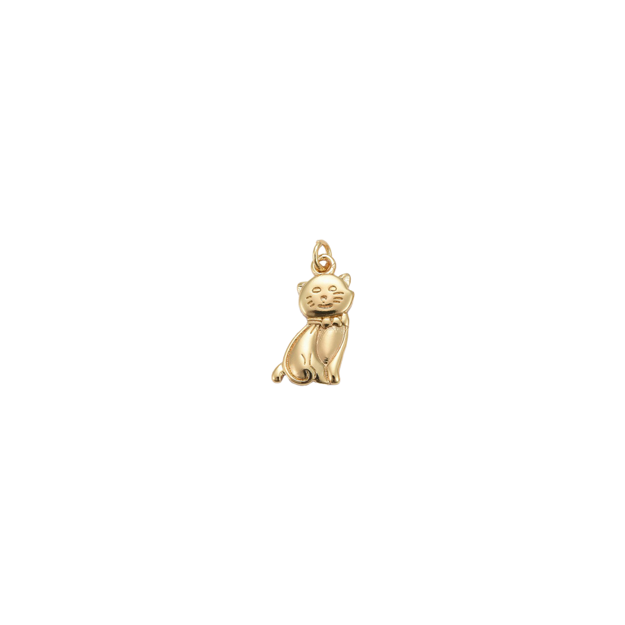 Small Gold Cat Charm