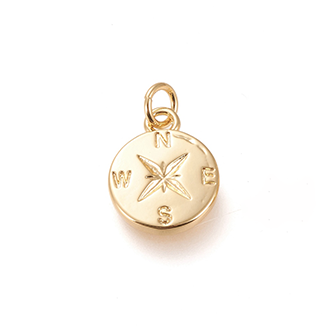 Small Gold Compass Charm