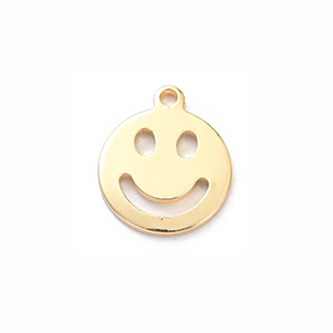 Small Gold Smiley Face Charm