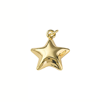 Small Puffy Gold Star Charm