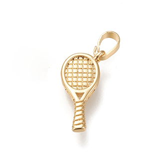 Small Gold Tennis Racket Charm