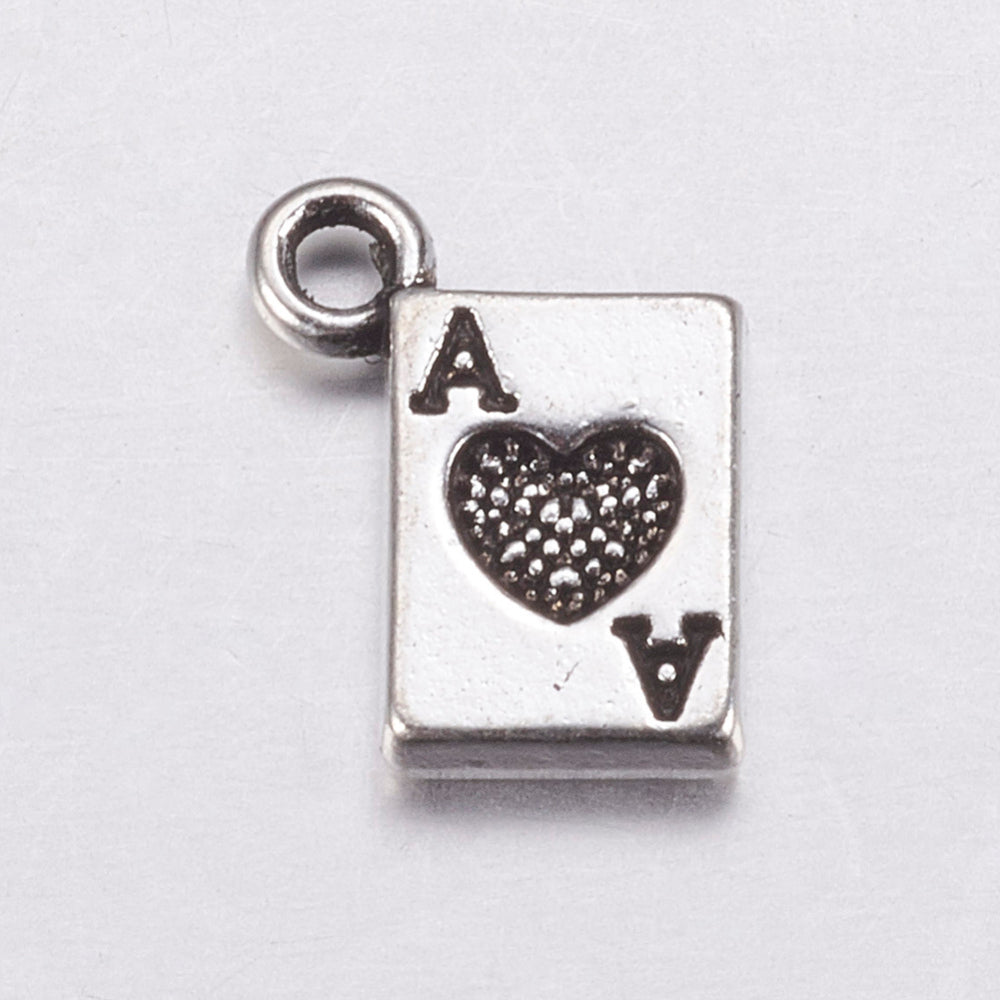 Tiny Silver Ace of Hearts Charm
