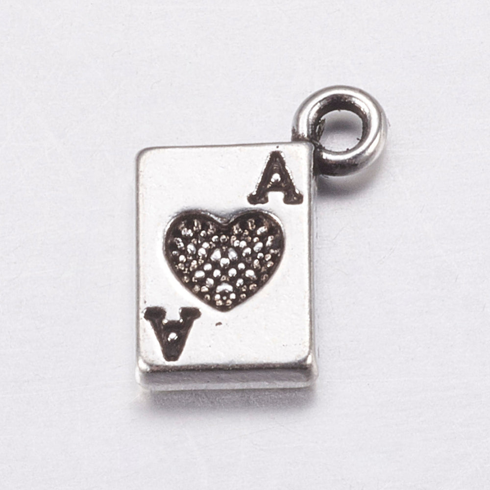 Tiny Silver Ace of Hearts Charm