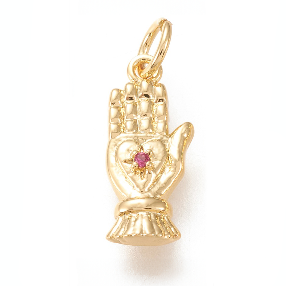 Small Hand with Magenta Palm Charm