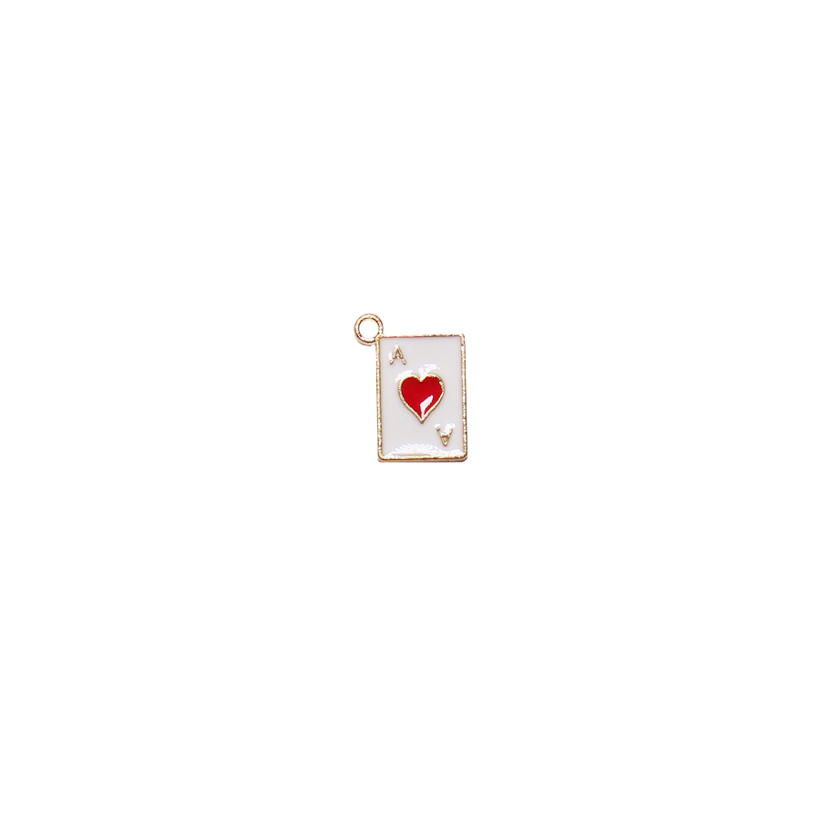 Small Gold Ace of Hearts Playing Card Charm