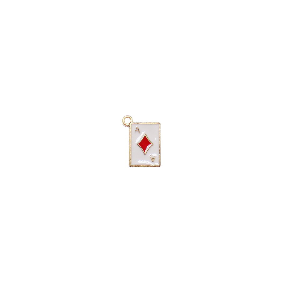 Small Gold Ace of Diamonds Playing Card Charm