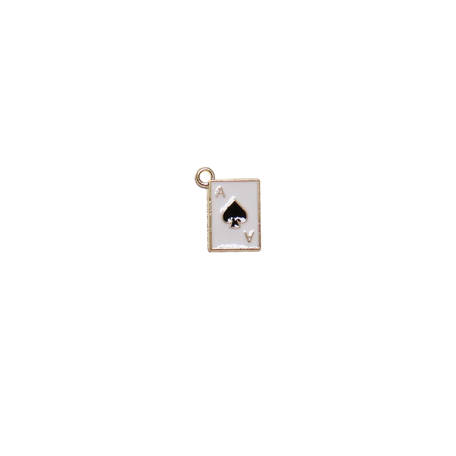 Small Gold Ace of Spades Playing Card Charm