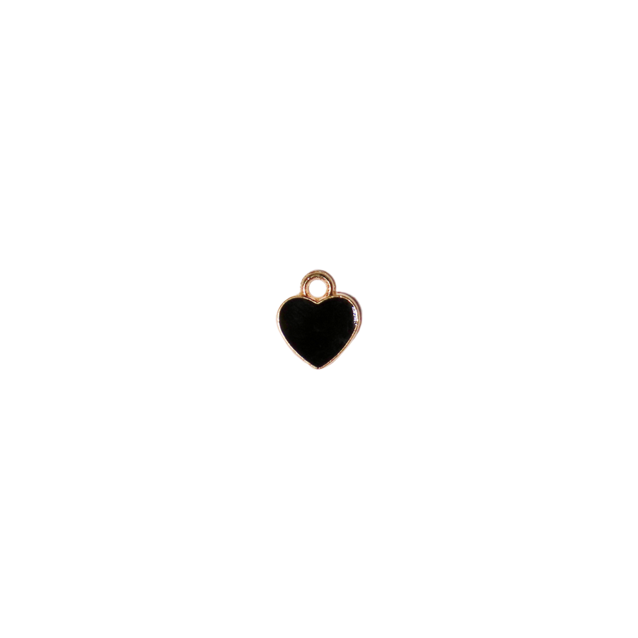 Small Gold and Black Heart Charm