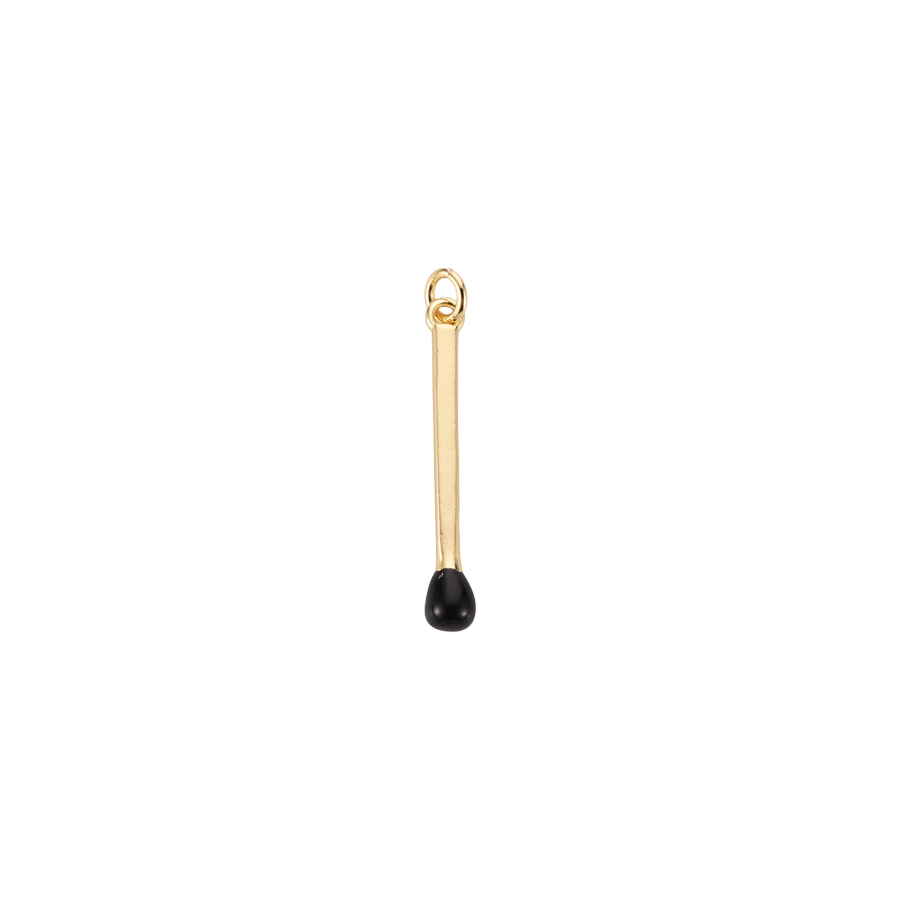 Large Black and Gold Matchstick Charm