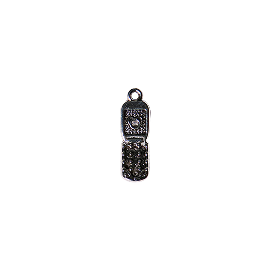 Medium Silver Flip Phone Charm