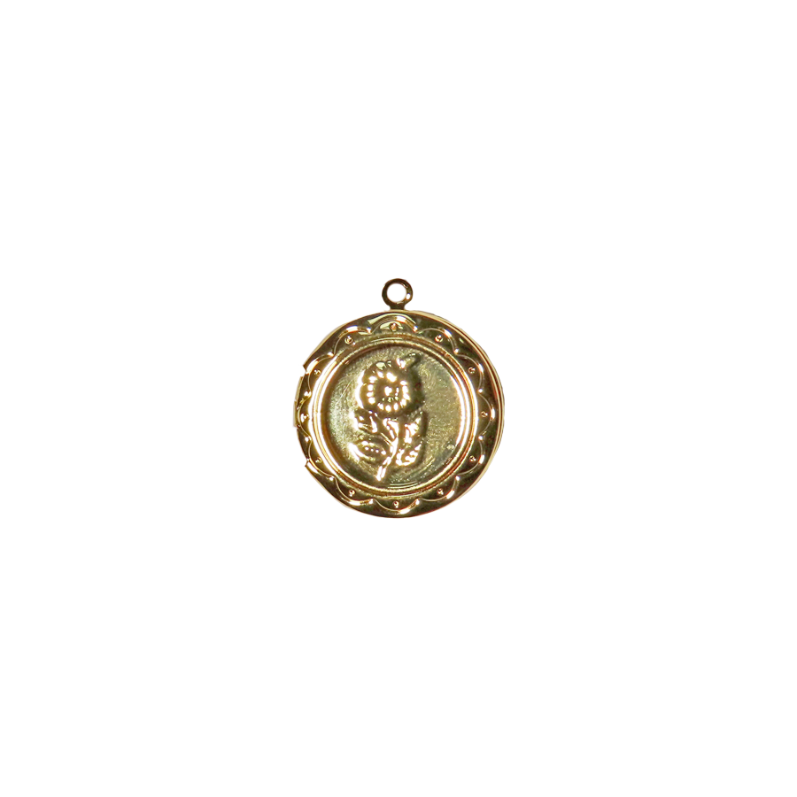 Medium Circle Flower Locket Charm