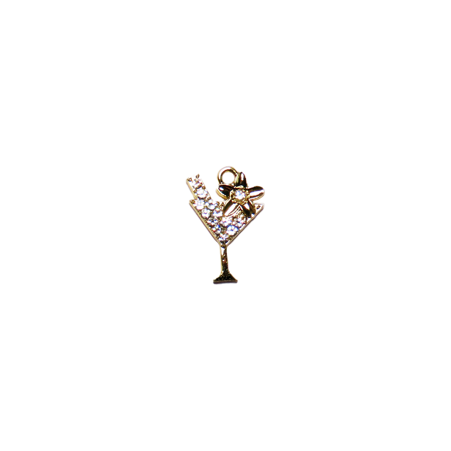 Medium Gold Sparkle Martini Charm