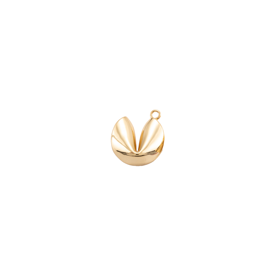 Medium Gold Fortune Cookie Charm