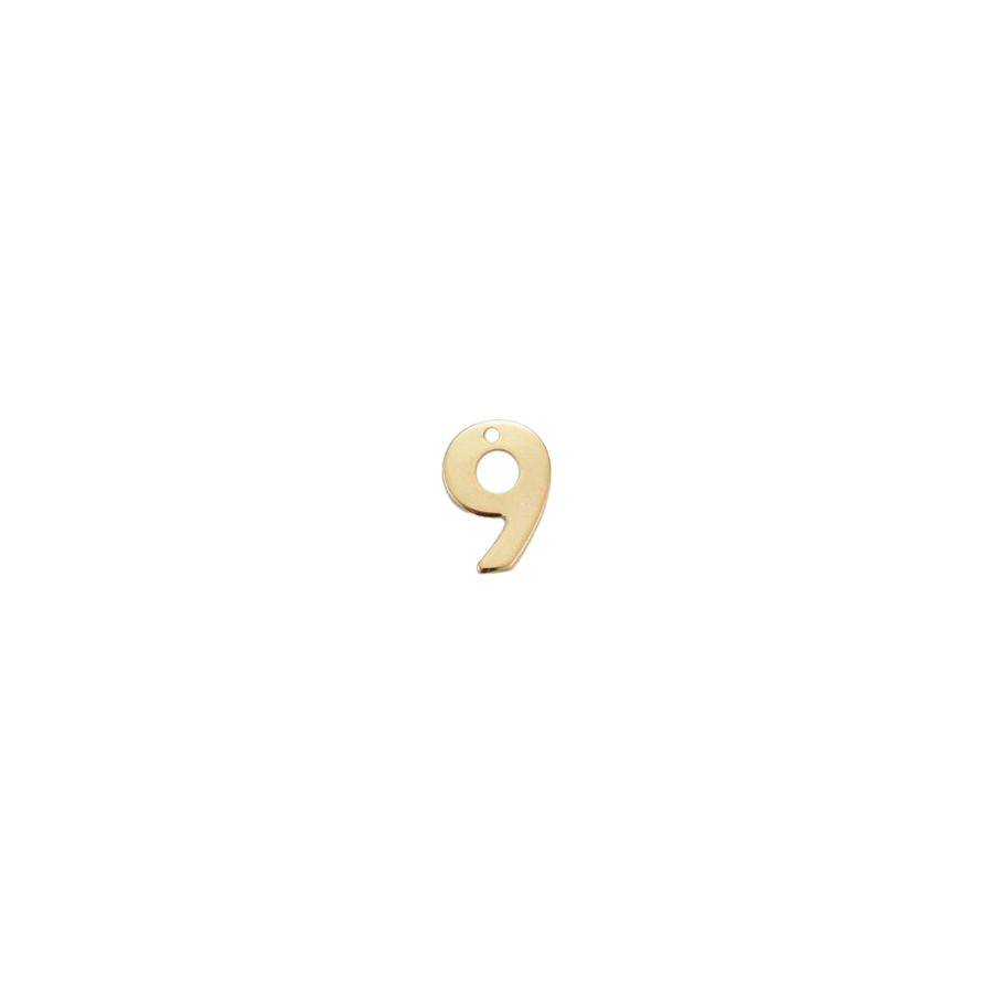 Small Gold Number 9