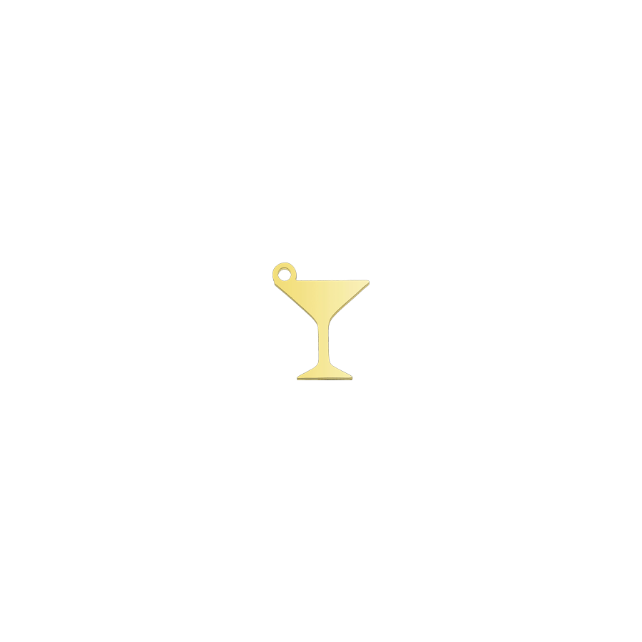 Small Gold Martini Glass Charm