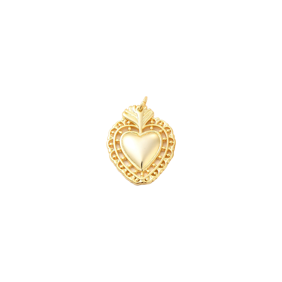 Medium Gold Sacred Heart Charm