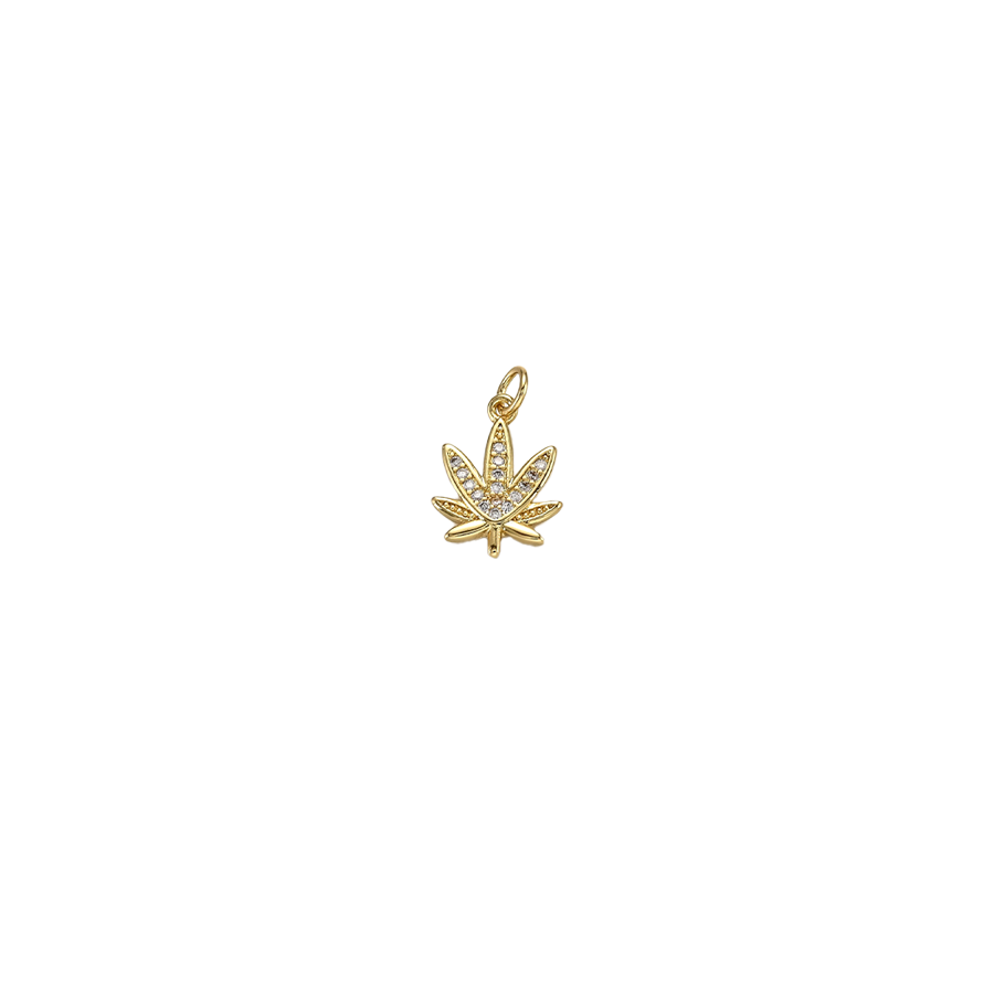 Small Gold Hemp Leaf Charm