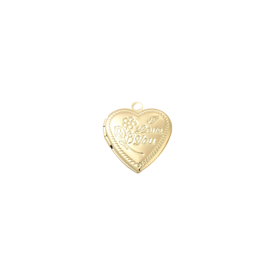 Medium I Love You Floral Locket Charm