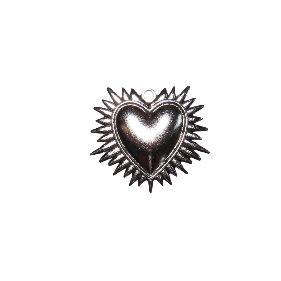 Large Silver Heart Charm