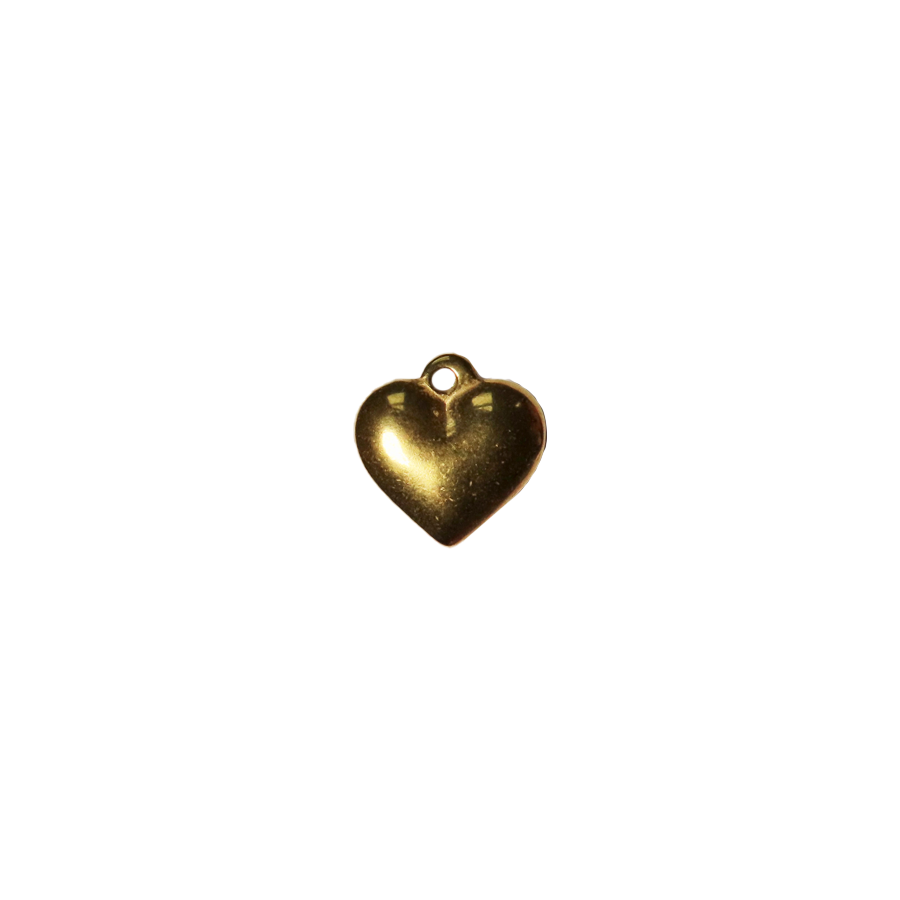 Medium Gold Puffy Heart Charm