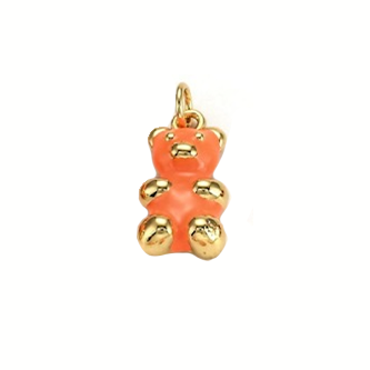 Small Colorful Gold Bear Charm